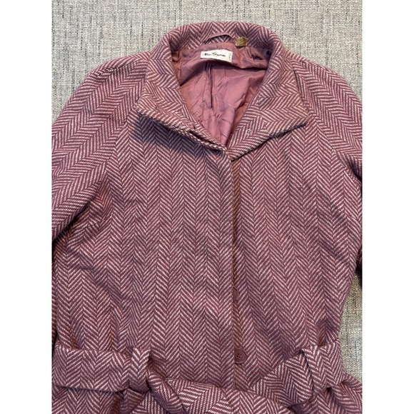 Ben sherman Pink Tweed Jacket Thick Mac Coat UK Size L Chest 21 In Length 24 in - Picture 1 of 16